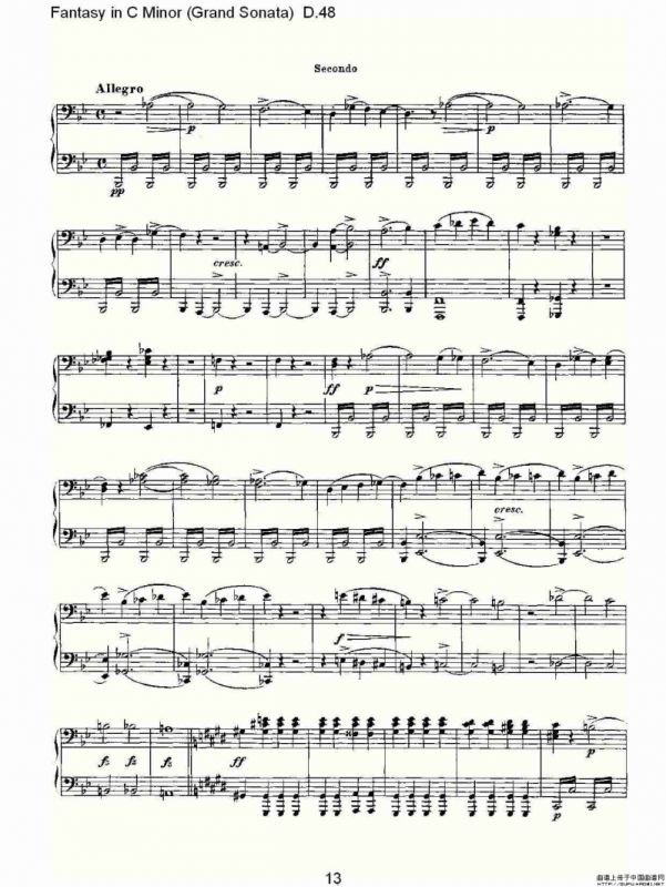 Fantasy in C Minor（Grand Sonata))D.4）