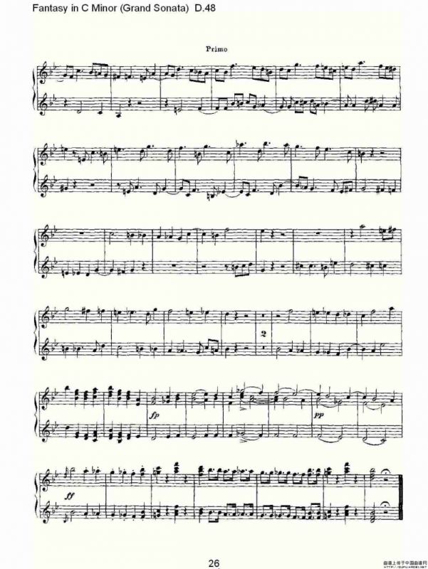 Fantasy in C Minor（Grand Sonata))D.4）