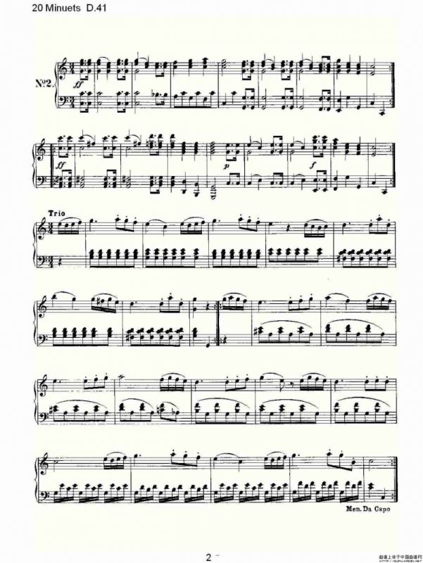 20 Minuets D.41（20米奴哀小步舞曲D.41）