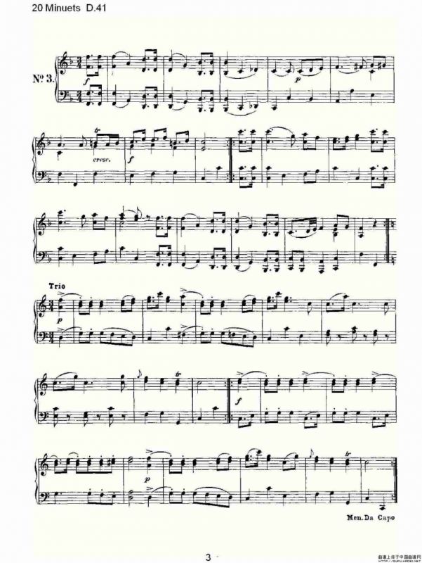 20 Minuets D.41（20米奴哀小步舞曲D.41）
