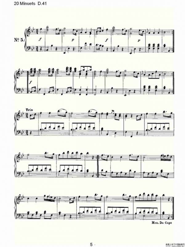 20 Minuets D.41（20米奴哀小步舞曲D.41）