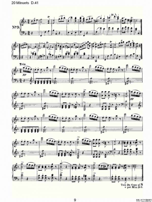 20 Minuets D.41（20米奴哀小步舞曲D.41）