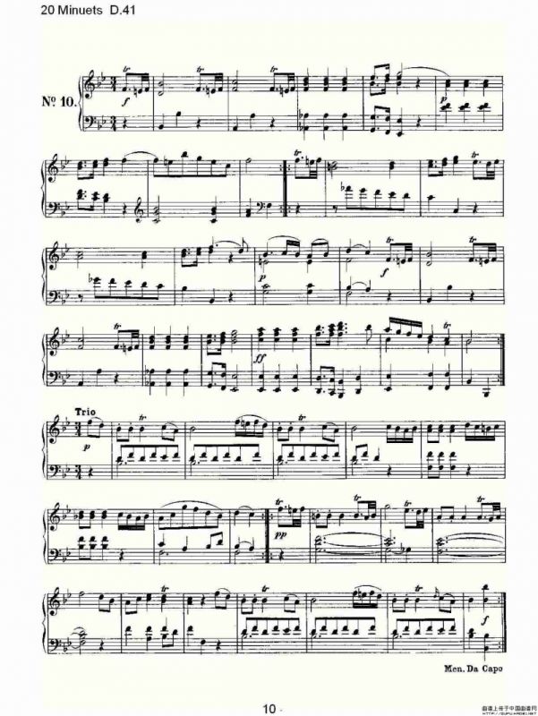 20 Minuets D.41（20米奴哀小步舞曲D.41）