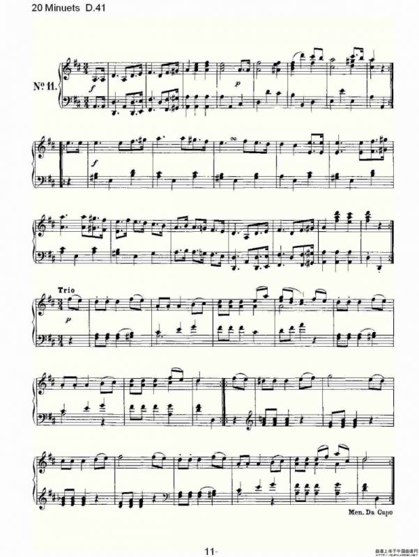 20 Minuets D.41（20米奴哀小步舞曲D.41）