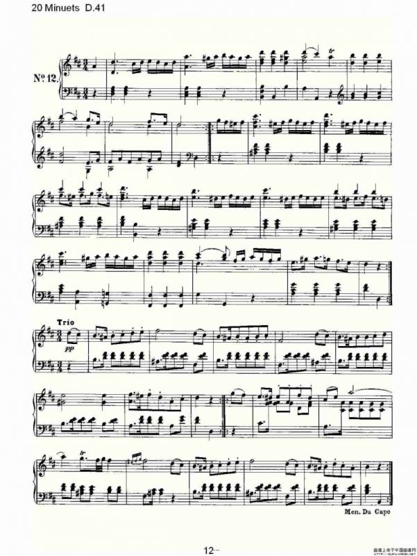 20 Minuets D.41（20米奴哀小步舞曲D.41）