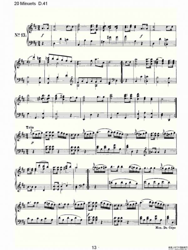 20 Minuets D.41（20米奴哀小步舞曲D.41）