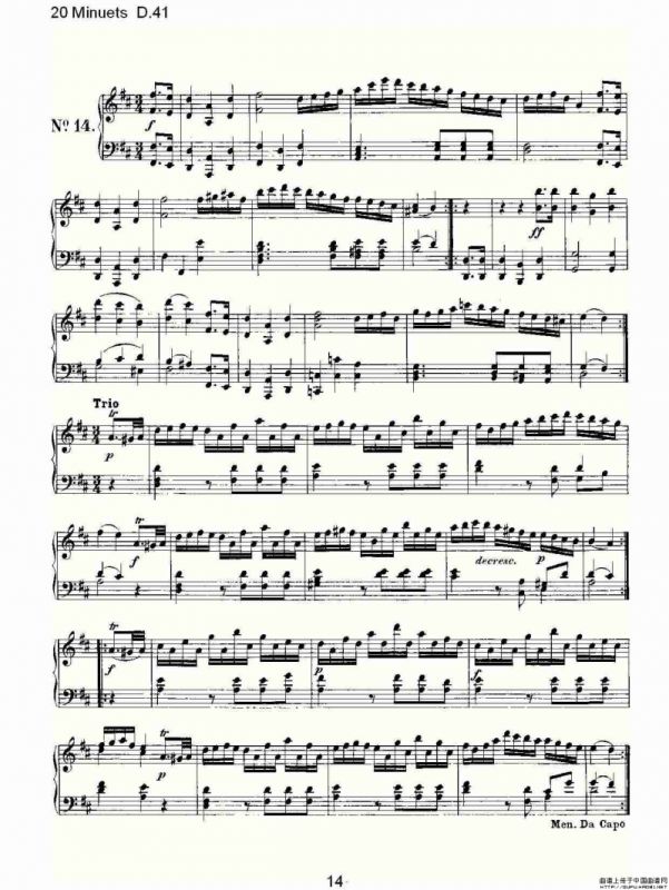 20 Minuets D.41（20米奴哀小步舞曲D.41）