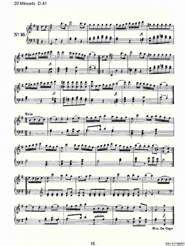 20 Minuets D.41（20米奴哀小步舞曲D.41）