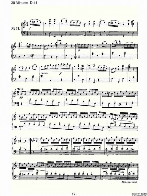 20 Minuets D.41（20米奴哀小步舞曲D.41）
