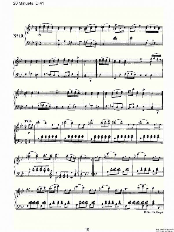 20 Minuets D.41（20米奴哀小步舞曲D.41）