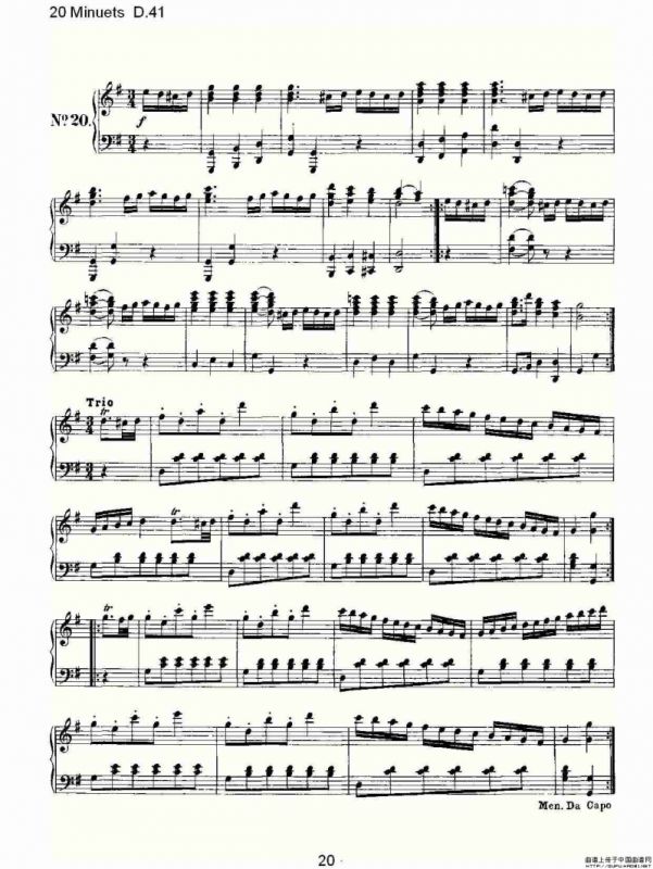 20 Minuets D.41（20米奴哀小步舞曲D.41）