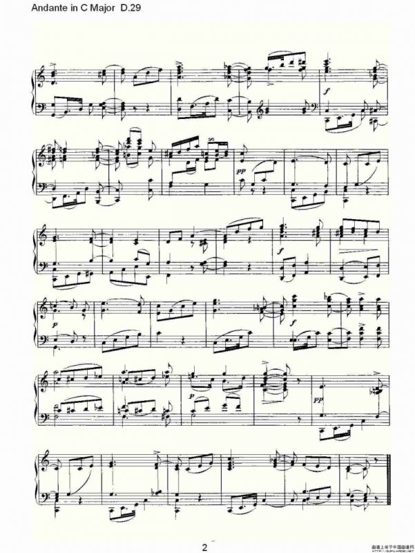 Andante in C Major D.29（C大调行板D.29）