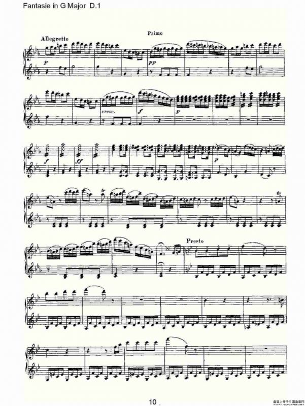 Fantasie in G Major D.1（G大调幻想曲D.1）