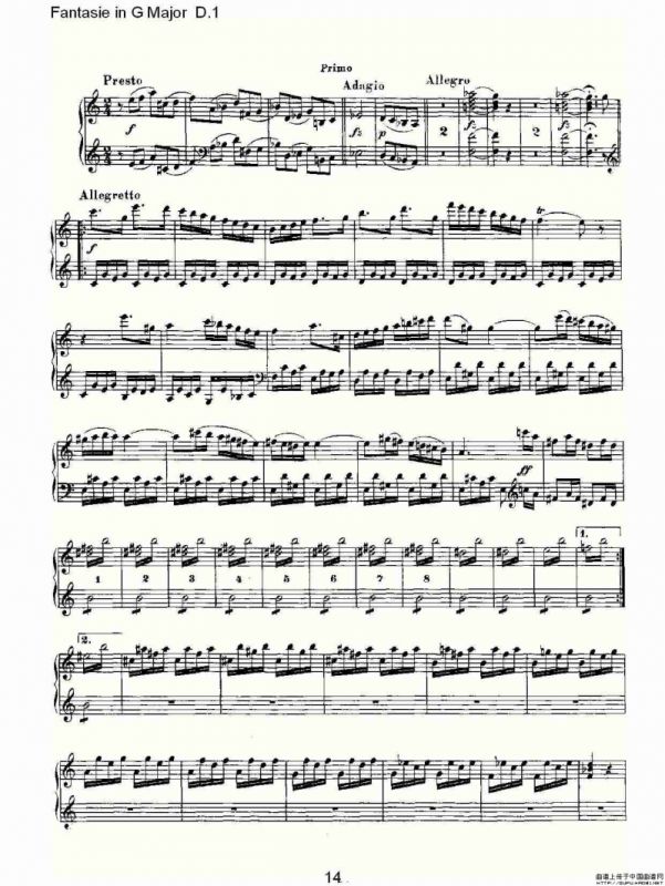 Fantasie in G Major D.1（G大调幻想曲D.1）