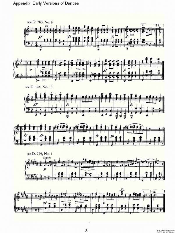 Appendix: Early Versions of Dances（附录： 早期的舞曲译本）