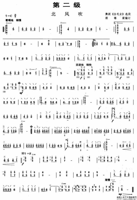 柳琴考级曲目二级：北风吹