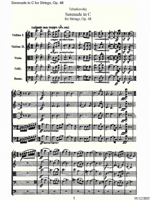 Serenade in C for Strings, Op.48 C调弦乐小夜曲，Op.48（一）