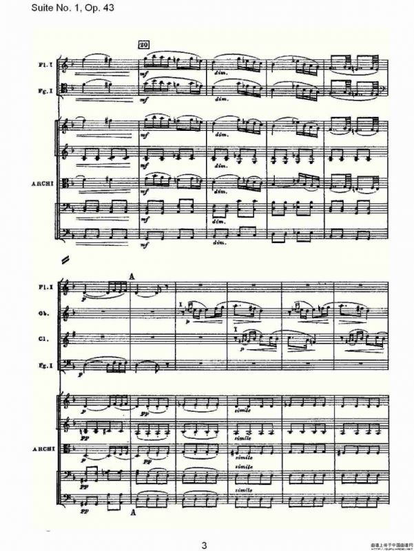 Suite No.1, Op.43 第一套曲,Op.43第三乐章