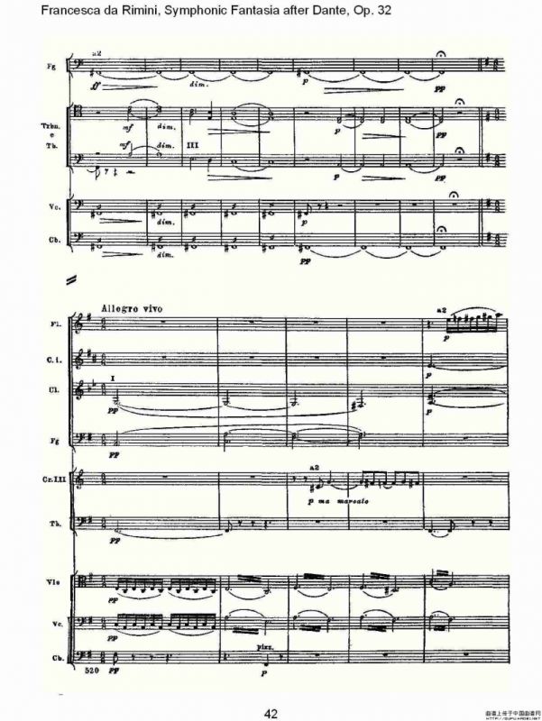 Francesca da Rimini, 但丁幻想曲Op.32 第二部（二）