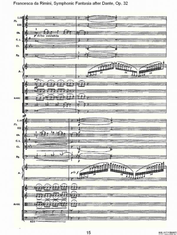 Francesca da Rimini, 但丁幻想曲Op.32 第二部（一）