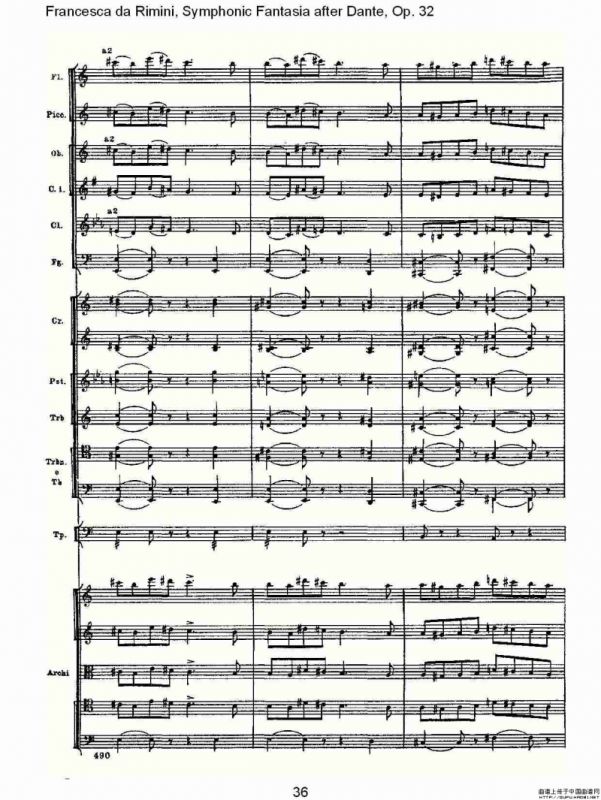 Francesca da Rimini, 但丁幻想曲Op.32 第二部（一）