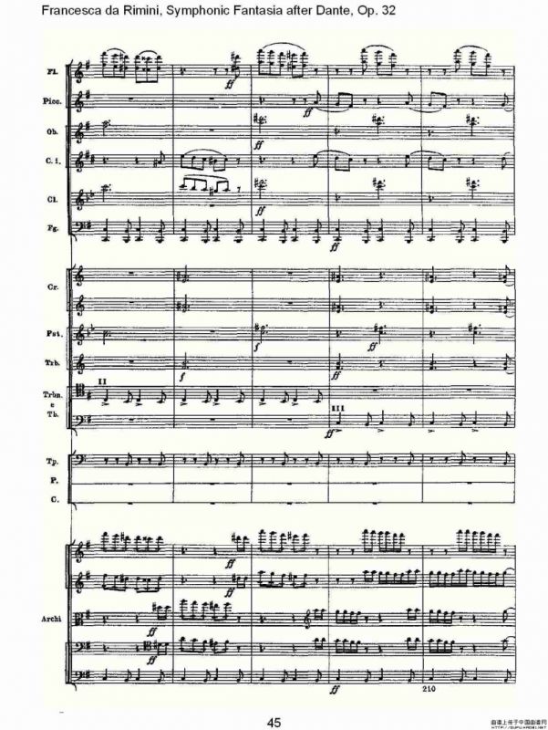 Francesca da Rimini, 但丁幻想曲Op.32 第一部（二）