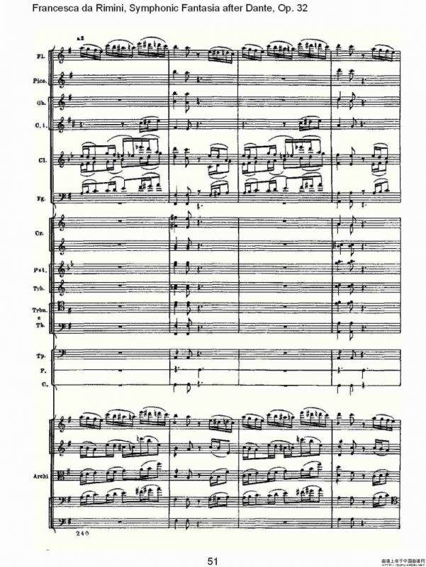 Francesca da Rimini, 但丁幻想曲Op.32 第一部（二）