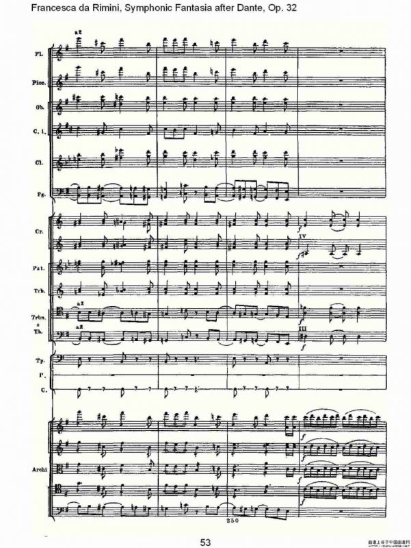 Francesca da Rimini, 但丁幻想曲Op.32 第一部（二）