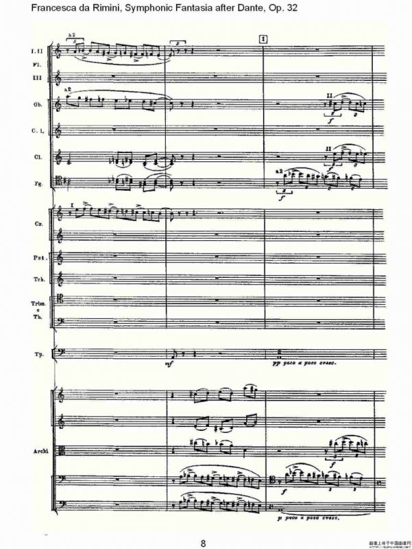 Francesca da Rimini, 但丁幻想曲Op.32 第一部（一）