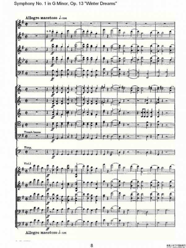 G小调第一交响曲, Op.13 冬天的梦幻Op.13第四乐章（一）