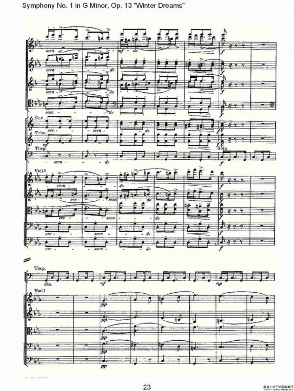 G小调第一交响曲, Op.13 冬天的梦幻Op.13第三乐章