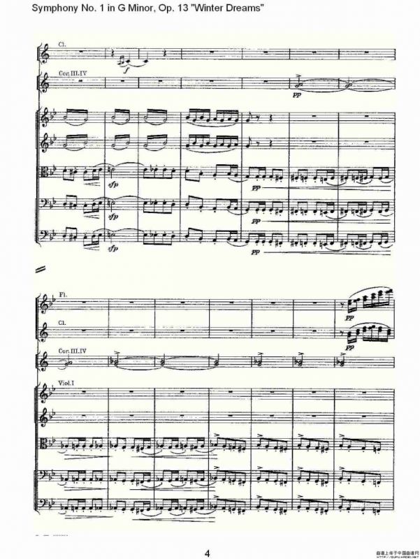 G小调第一交响曲, Op.13 冬天的梦幻Op.13第一乐章（一）