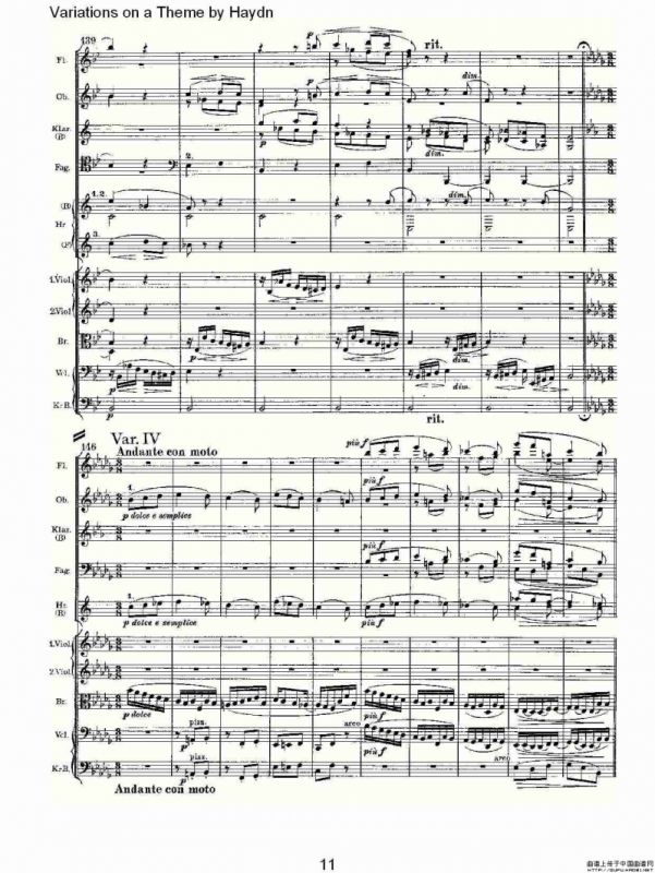 Variations on a Theme by Haydn 海顿主旋律变奏曲（一）