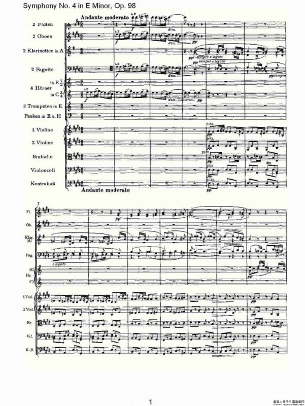 E小调第四交响曲, Op.98 第二乐章