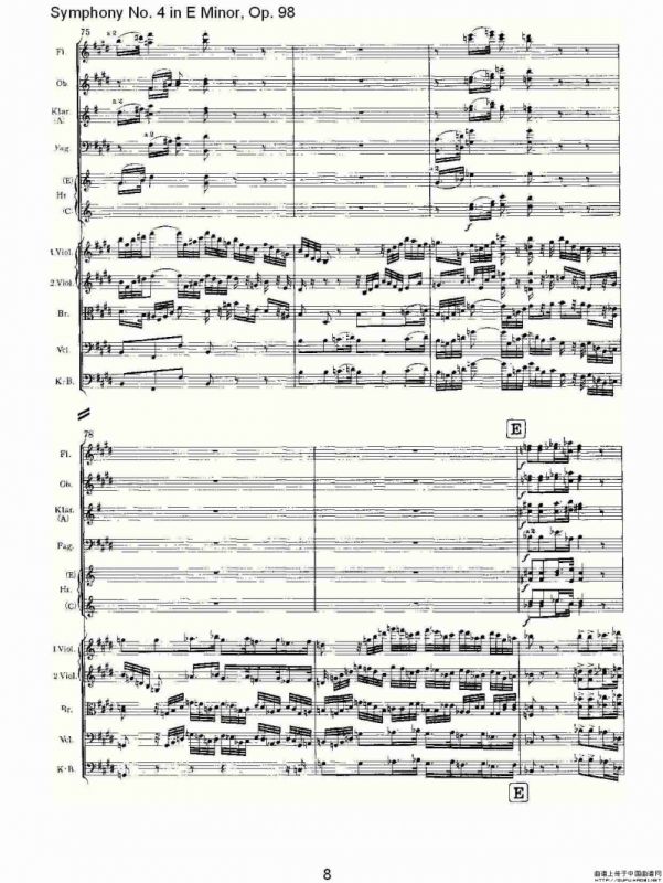 E小调第四交响曲, Op.98 第二乐章