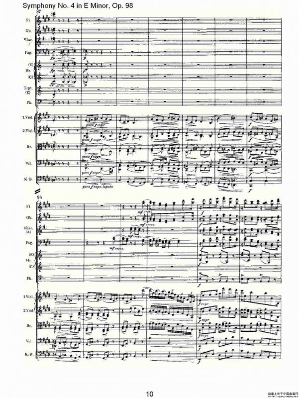 E小调第四交响曲, Op.98 第二乐章