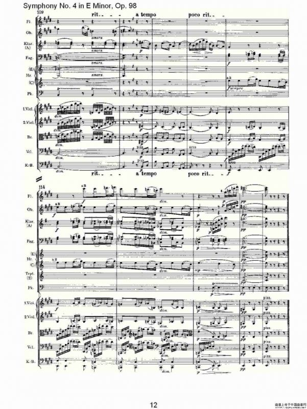 E小调第四交响曲, Op.98 第二乐章