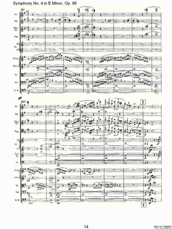 E小调第四交响曲, Op.98 第一乐章