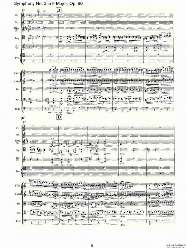 F大调第三交响曲, Op.90第二乐章