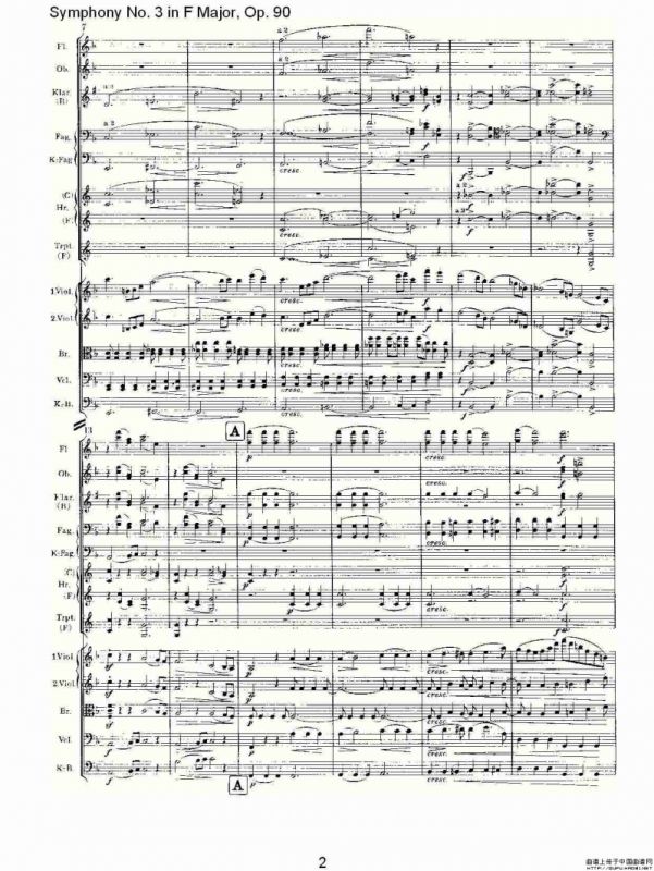 F大调第三交响曲, Op.90第一乐章