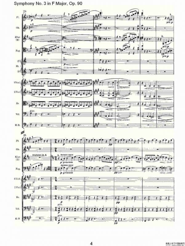 F大调第三交响曲, Op.90第一乐章