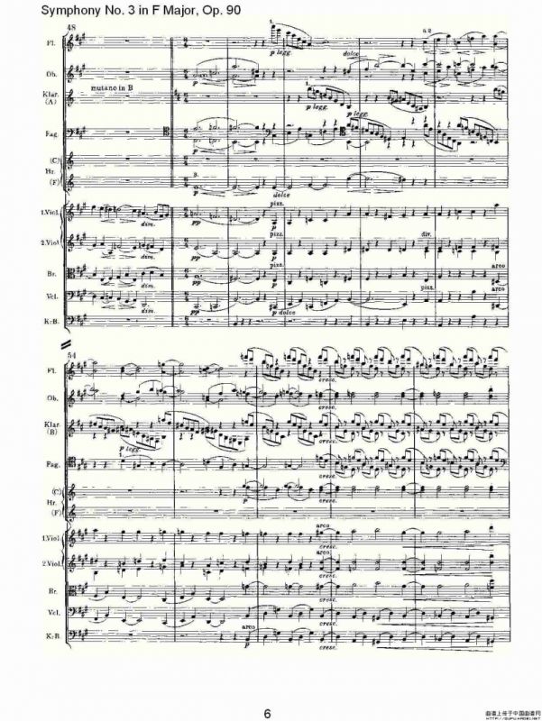 F大调第三交响曲, Op.90第一乐章