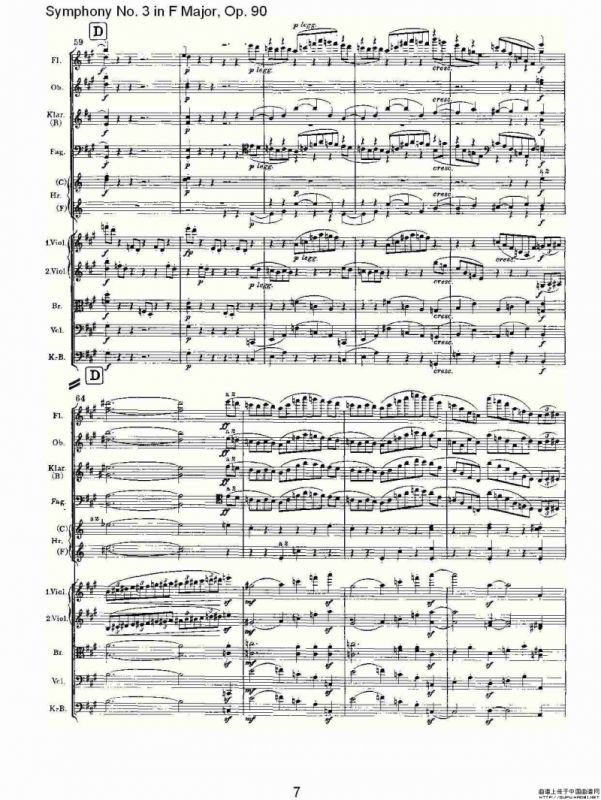 F大调第三交响曲, Op.90第一乐章