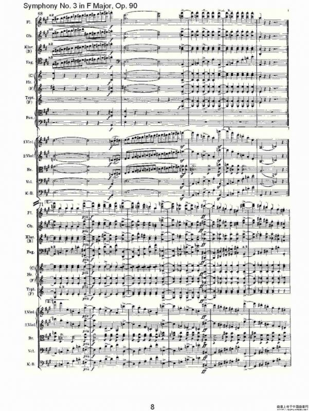 F大调第三交响曲, Op.90第一乐章