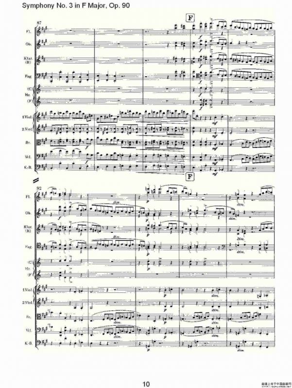 F大调第三交响曲, Op.90第一乐章