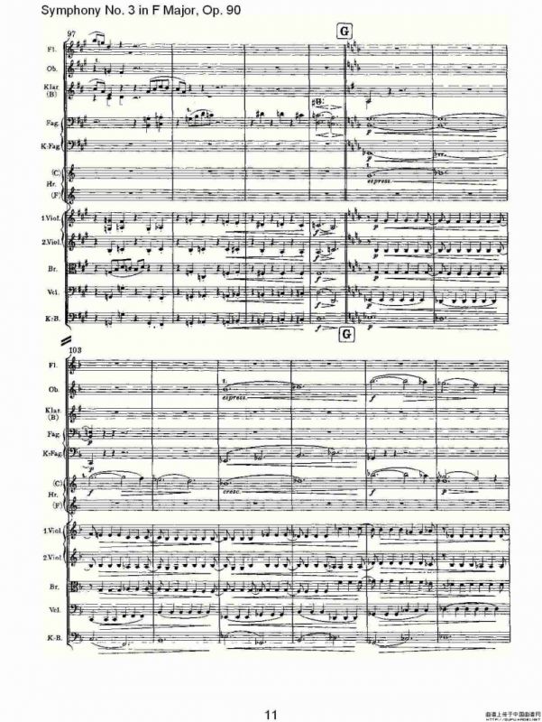 F大调第三交响曲, Op.90第一乐章