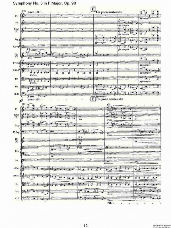 F大调第三交响曲, Op.90第一乐章