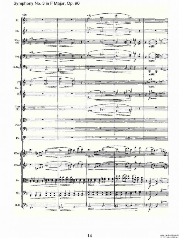 F大调第三交响曲, Op.90第一乐章