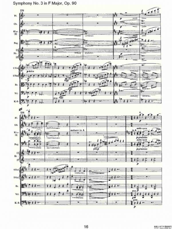 F大调第三交响曲, Op.90第一乐章