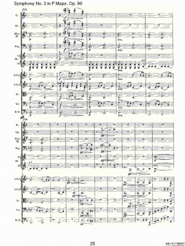 F大调第三交响曲, Op.90第一乐章